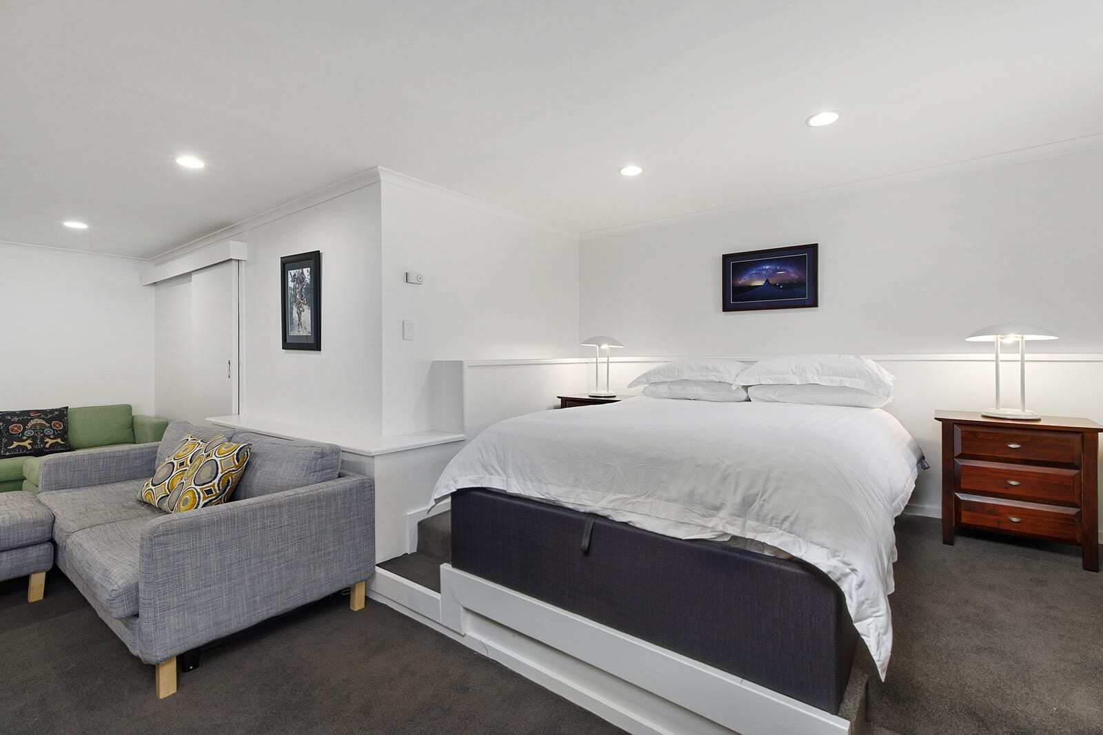 Master Bed on raised platform- Chalet 300